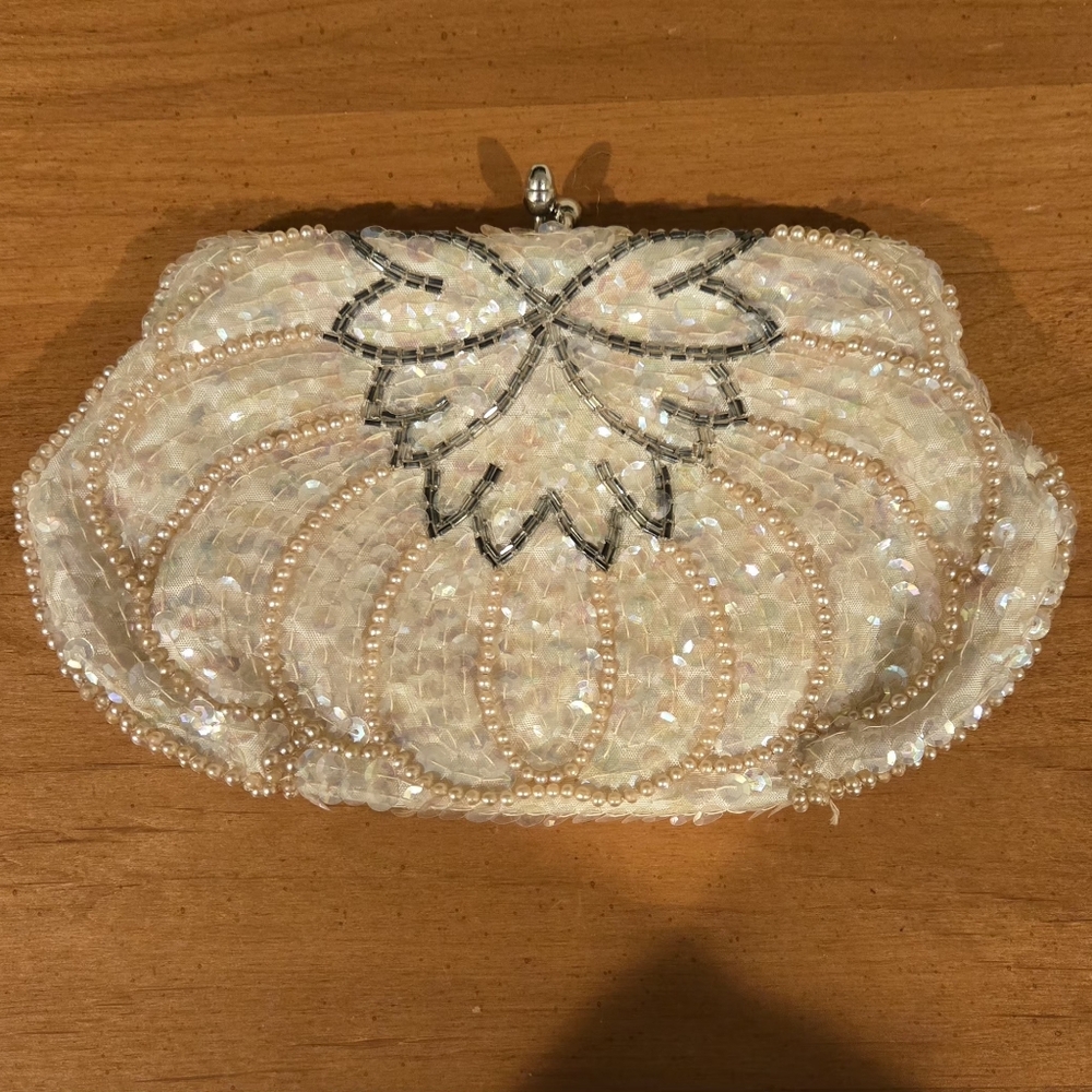 🫶Irradecent & Silver Sequined Clutch